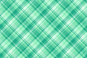 Cyan pattern vector tartan, robe plaid check textile. Yuletide texture fabric seamless background in mint and teal colors.