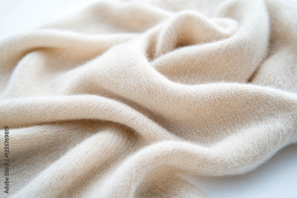 Poster a close-up view of a blanket lying flat on a table, with no distractions or context