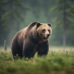Fototapeta premium brown bear in the forest