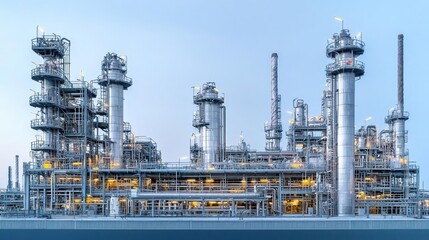 Obraz premium Industrial Facility Complex Under Daylight