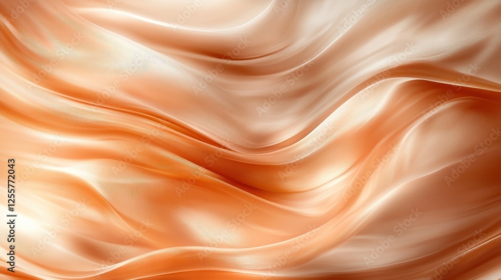 Poster this stunning image features soft flowing silk waves in elegant peach and cream tones, invoking a se