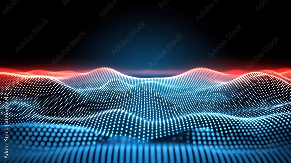 Poster dynamic digital waves abstract studio multimedia visualization high-tech environment artistic perspe