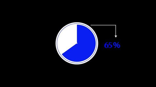 percentage pie chart animated. 25% Pie Chart Animation on black screen. 25% business infographic pie chart icon. infographic donut chart, Infographic Video, loading bar, progress bar, 25% pie char.