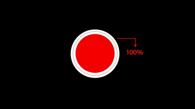 25% Pie Chart Animation on black screen. percentage pie chart animated.  25% business infographic pie chart icon. infographic donut chart, Infographic Video, loading bar, progress bar, 25% pie char.