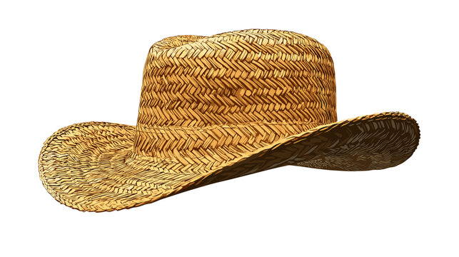 Straw hat. flat cartoon straw hats summer headwear Sun protection, skin Vacation, travel, and tourism. stock vector image on a white background