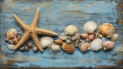Coastal Bohemian Decor with Seashells and Starfish