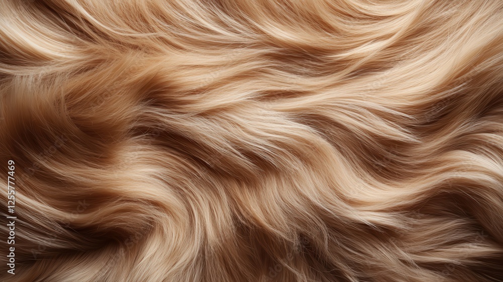 Poster this image features light brown fur with gentle waves, creating a soft, inviting texture that adds w