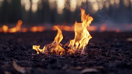 Burning Ground At Dusk