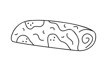 Rolled pancake. Hand drawn clip art for your project.