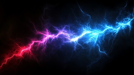 Abstract Blue and Red Energy Clashing Streams