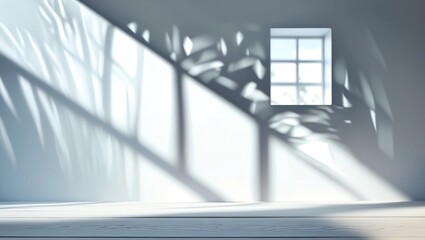 Obraz premium Empty table top for product presentation with wall in background and light from window