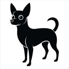 Vector silhouette illustration of a chihuahua on a white background
