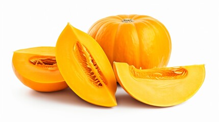 Pumpkin Slices on White Background