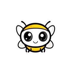 Naklejka premium Cute bee cartoon character, isolated background, illustration