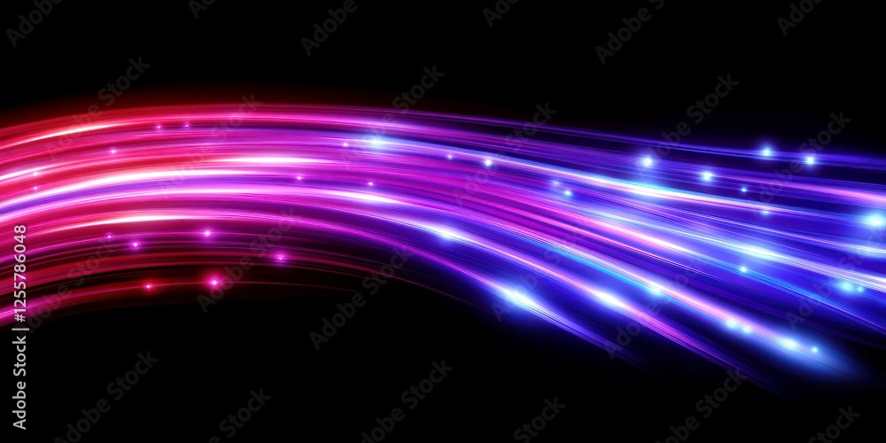 Poster vibrant and flowing colorful light trails on black background for dynamic backgrounds and creative d