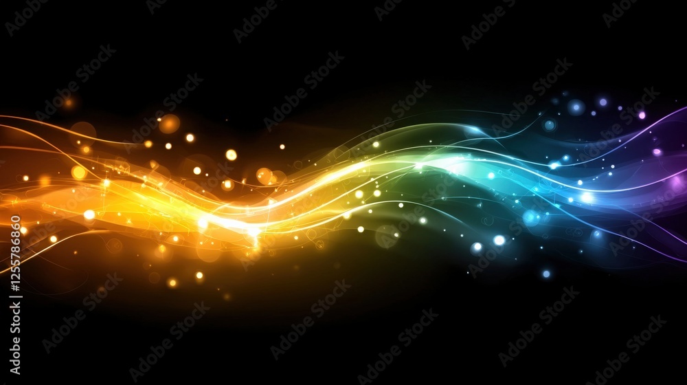 Poster dynamic color waves abstract background digital art vibrant creative modern viewpoint conceptual des