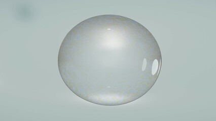 soap bubble on blue background 
