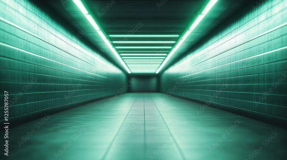 Poster this image features a vibrant led tunnel with a sleek glassy finish, emphasizing a sense of motion a