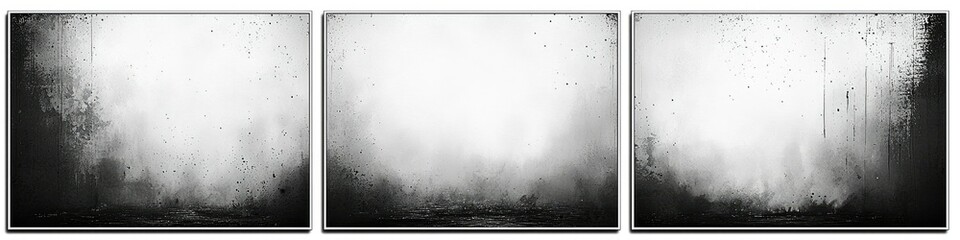 Obraz premium Abstract Triptych Black White Landscape Painting