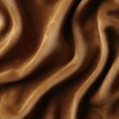 Luxurious Brown Fleece Fabric Texture Soft Draped Textile Background Warm Cozy Material