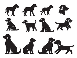 black silhouettes of dogs