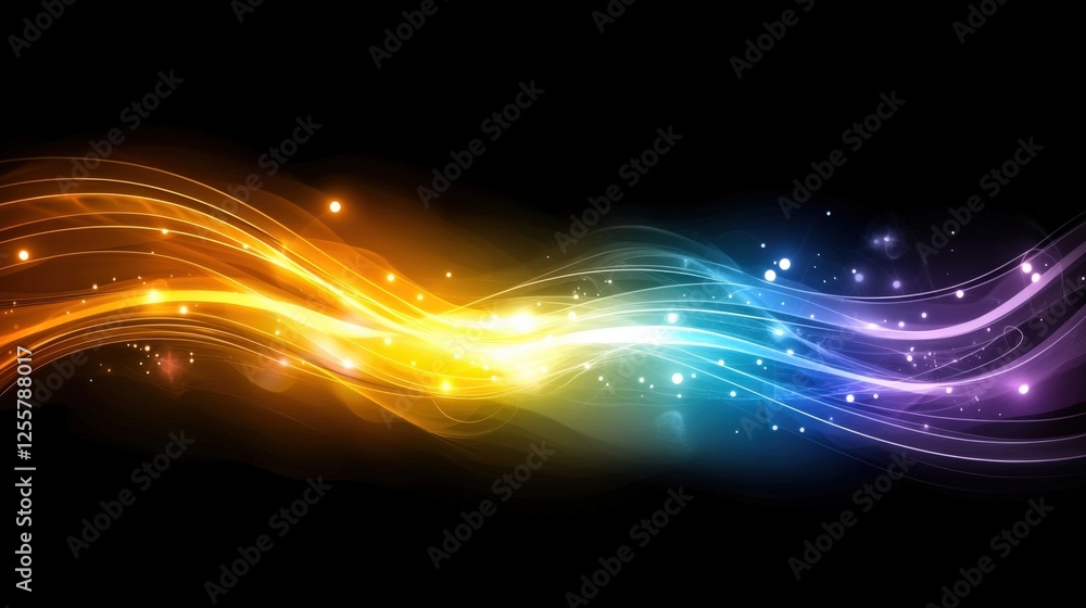 Poster dynamic color waves abstract art digital design vibrant environment artistic viewpoint visual concep