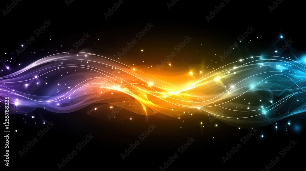 Poster dynamic colorful waves abstract art digital background visual design artistic concept for modern aes