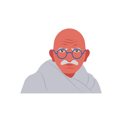 Mahatma Gandhi, Indian Symbol Vector Illustration