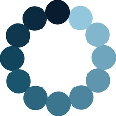 Stylish abstract image featuring a circular arrangement of teal and blue circles, perfect for presentations, websites, or design projects needing a modern, minimalist aesthetic.