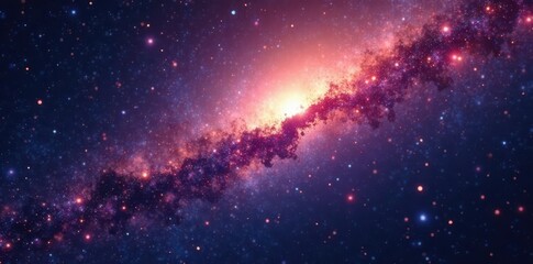 Close-up view of Milky Way, highlighting sun's position , cosmic, exploration, space