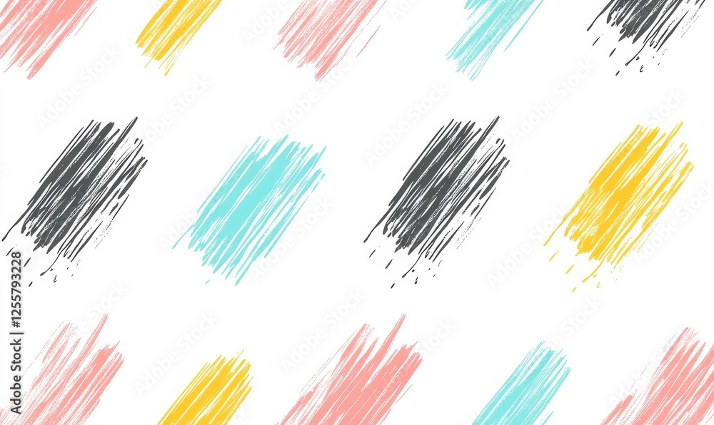 Poster colorful diagonal brushstrokes pattern on white background for design projects