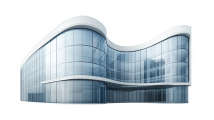 Tall buildings in the city, decorated with blue curtain walls and glass