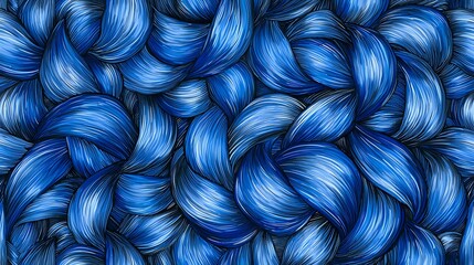 Abstract Blue Waves Pattern with Textured Swirls and Curves