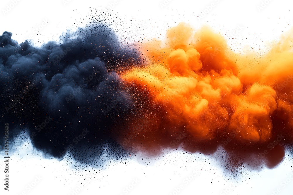 Poster abstract explosion of contrasting colors swirling and merging in a dynamic cloud artistic and visual