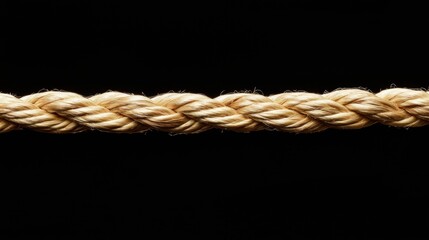 Natural fiber rope texture on a dark background showcasing intricate weaving details and craftsmanship
