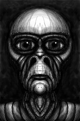 Alien creature, sketch, character idea for horror or game - digital painting. © Cubitron