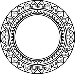 Ornate Black and White Floral Mandala Design Pattern Art