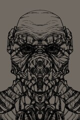 Alien creature, sketch, character idea for horror or game - digital painting. © Cubitron