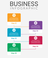 Vector modern infographic template for process diagram, presentations.