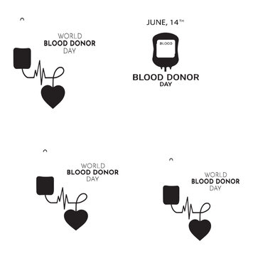 blood donar day silhoutte vector