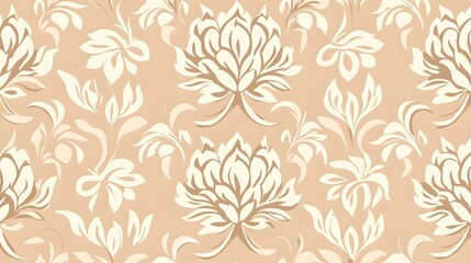 Elegant Floral Pattern Design on Soft Beige Background