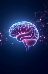 Obraz premium Realistic Brain and Neural Network Background