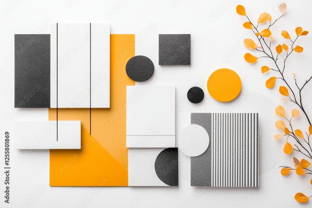 Poster a geometric representation of an elegant business leaflet with professional color schemes