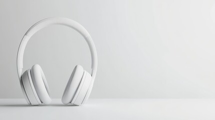 Sleek modern wireless headphones isolated on a white background featuring advanced audio technology and ergonomic design for music lovers