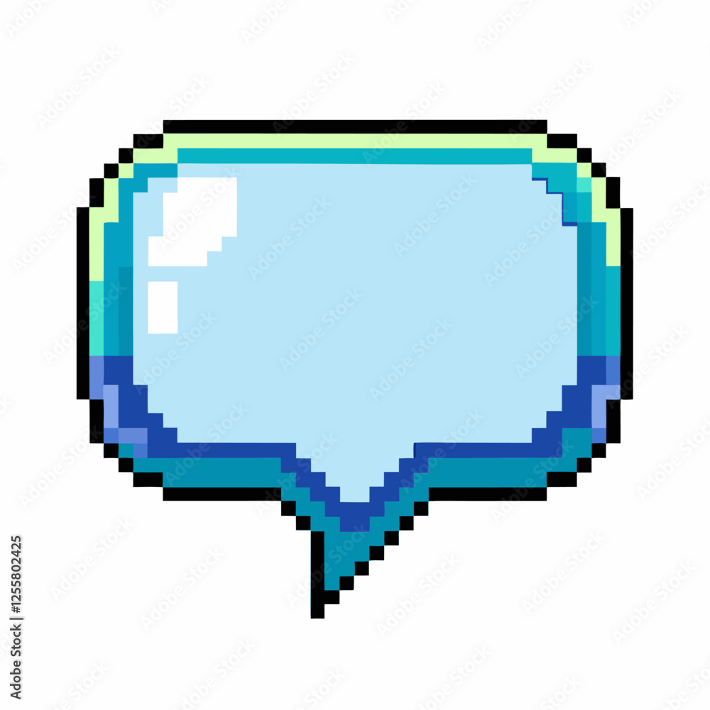 Aufkleber retro 8 bit pixel art speech bubble icon for digital and gaming design