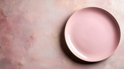 This image features a simple yet elegant pink plate placed against a softly textured pink backdrop, evoking a sense of calmness and refined taste in modern design.