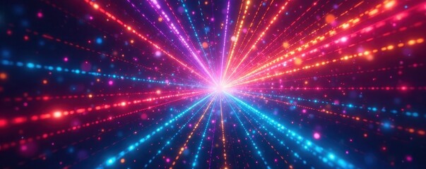 Intense multicolored beams intersect, creating dazzling patterns , intersection, modern, design