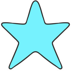 cartoon blue star icon