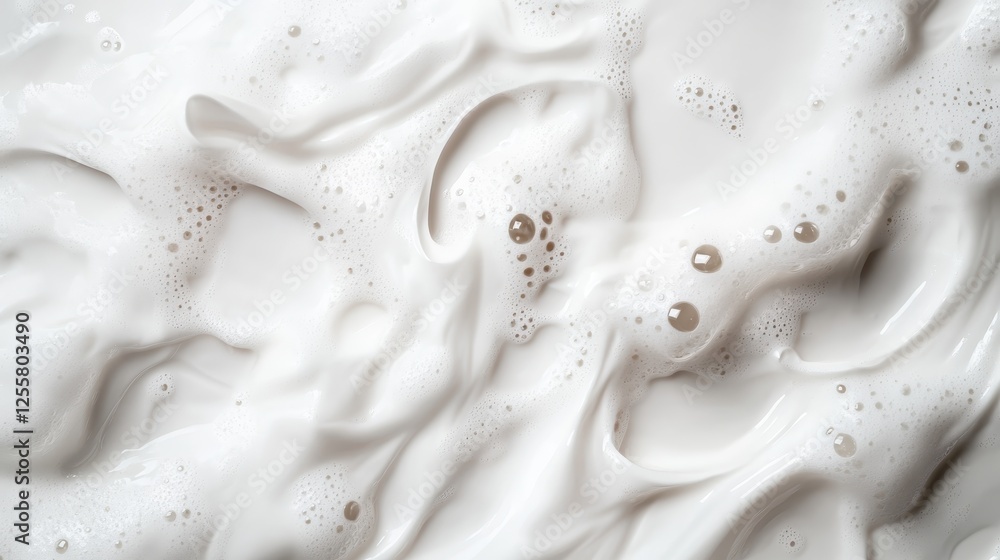 Poster this image depicts a smooth white foam with soft flowing textures that highlight a serene ambiance, 