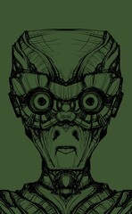 Alien creature, sketch, character idea for horror or game - digital painting. © Cubitron